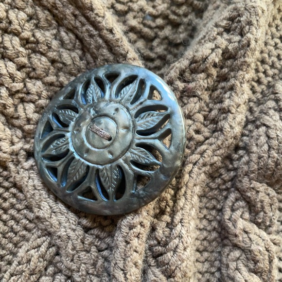 Free People | M cable knit cardigan sweater with 3 sun  buttons - Picture 3 of 6